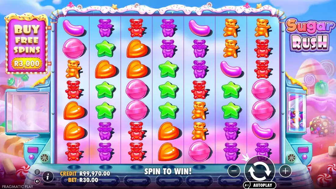 A spin of Sugar Rush in the demo