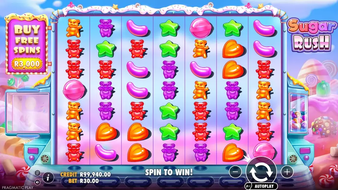 Symbols landing on a spin of Sugar Rush